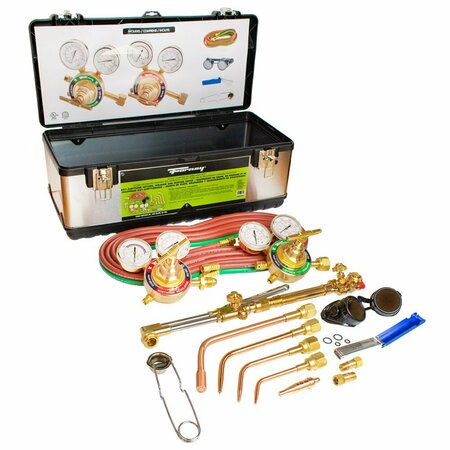 FORNEY Heavy Duty Oxygen-Acetylene Deluxe Victor style Cutting, Brazing and Welding Kit with Regulators 1711